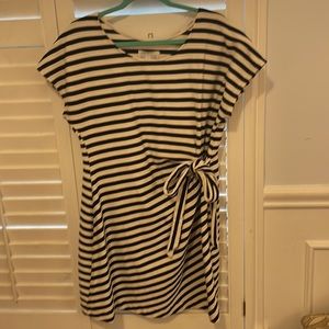Anthropology black and white striped dress